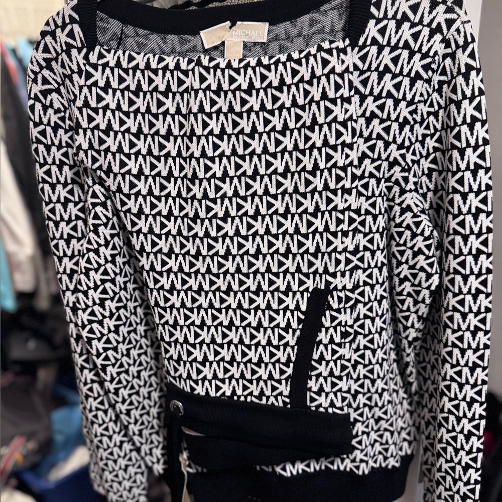 Michael Kors Black and White Logo Sweater & pant set